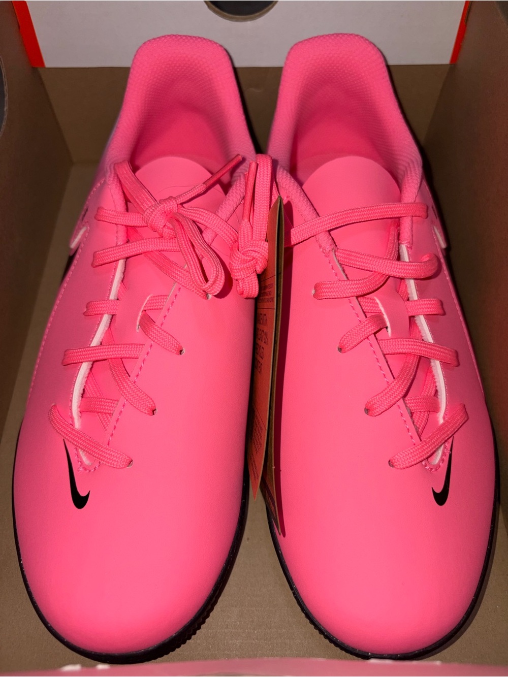 Nike Youth 5.5 Neon Pink Athletic shoes with Black Swoosh